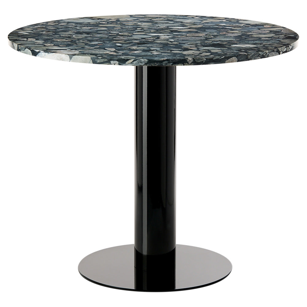 Tube 36" Dining Table - Pebble Marble Top, Black Base