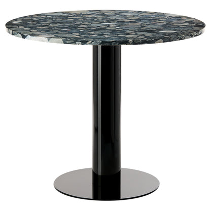 Tube 36" Dining Table - Pebble Marble Top, Black Base