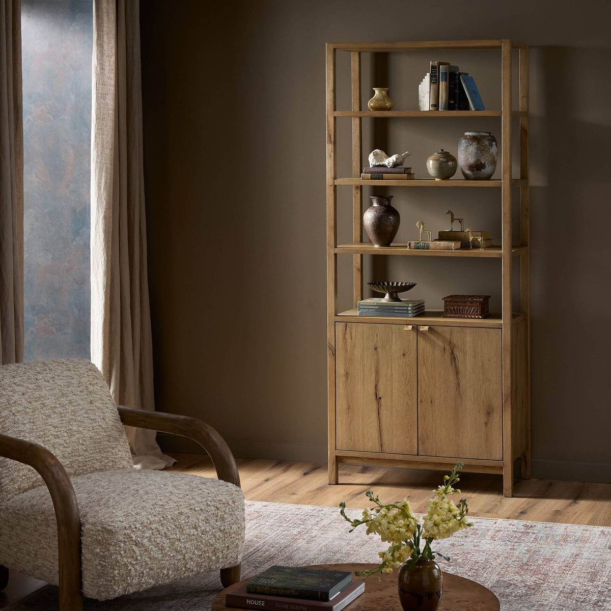 Tula Bookcase - Worn Oak Veneer