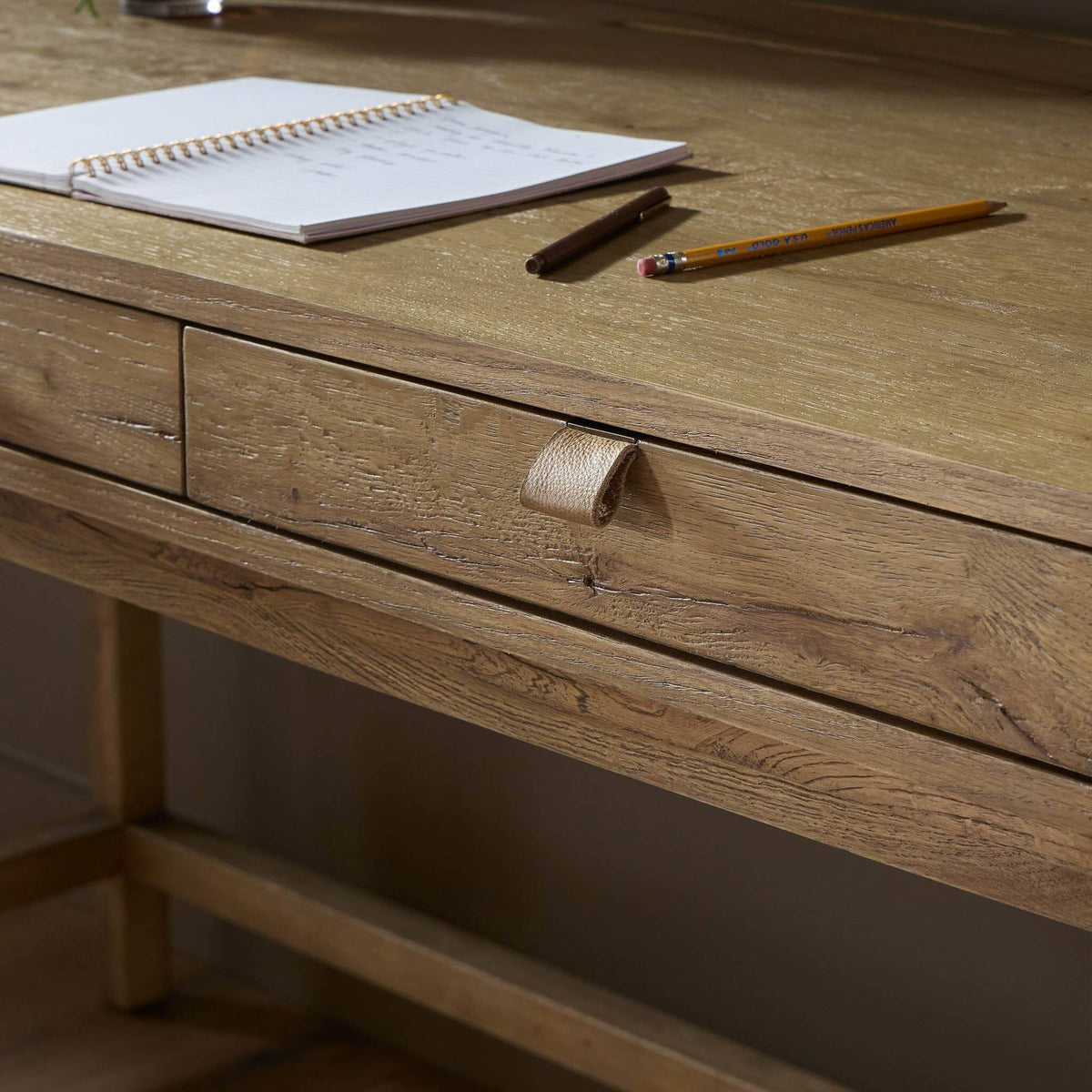 Tula Writing Desk - Worn Oak Veneer