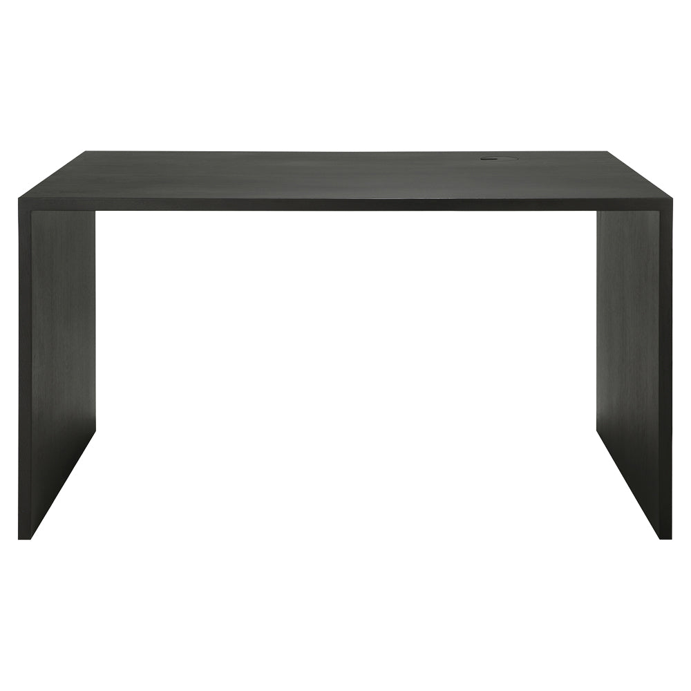 U Desk - Black Oak, With Cable Management