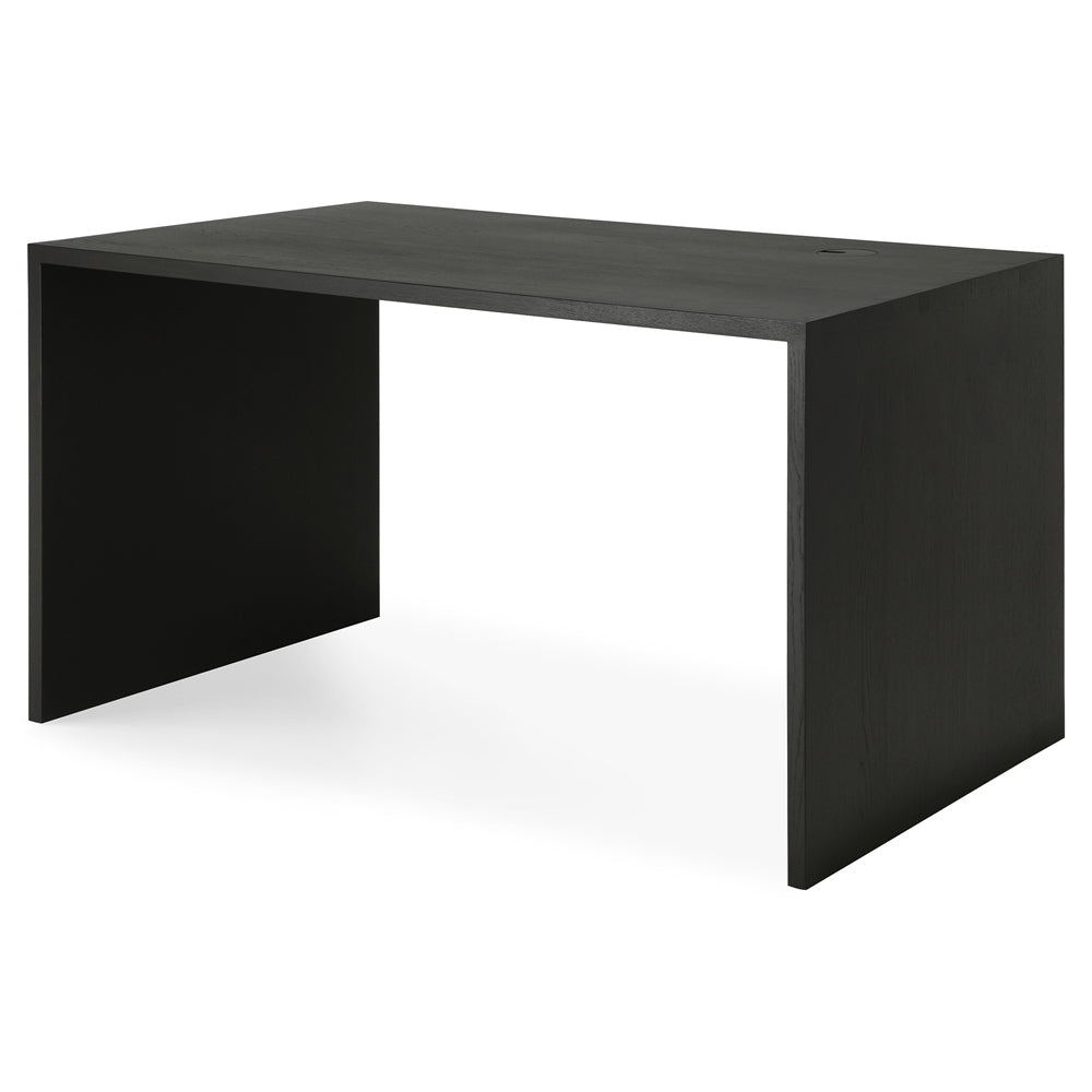 U Desk - Black Oak, With Cable Management