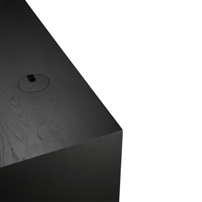 U Desk - Black Oak, With Cable Management