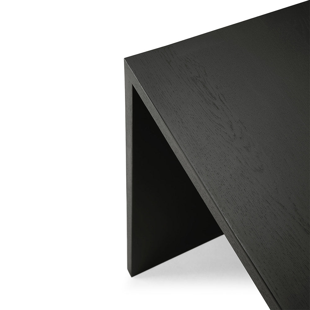 U Desk - Black Oak, With Cable Management