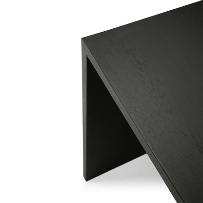 U Desk - Black Oak, With Cable Management
