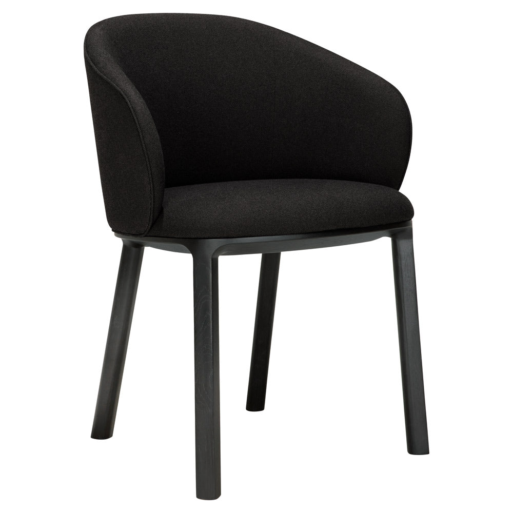 Unda Dining Chair - Charcoal Fabric, Black Oak