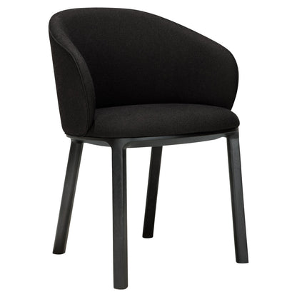 Unda Dining Chair - Charcoal Fabric, Black Oak