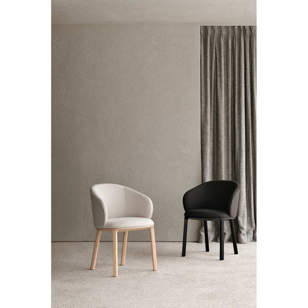 Unda Dining Chair - Charcoal Fabric, Black Oak