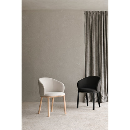Unda Dining Chair - Charcoal Fabric, Black Oak