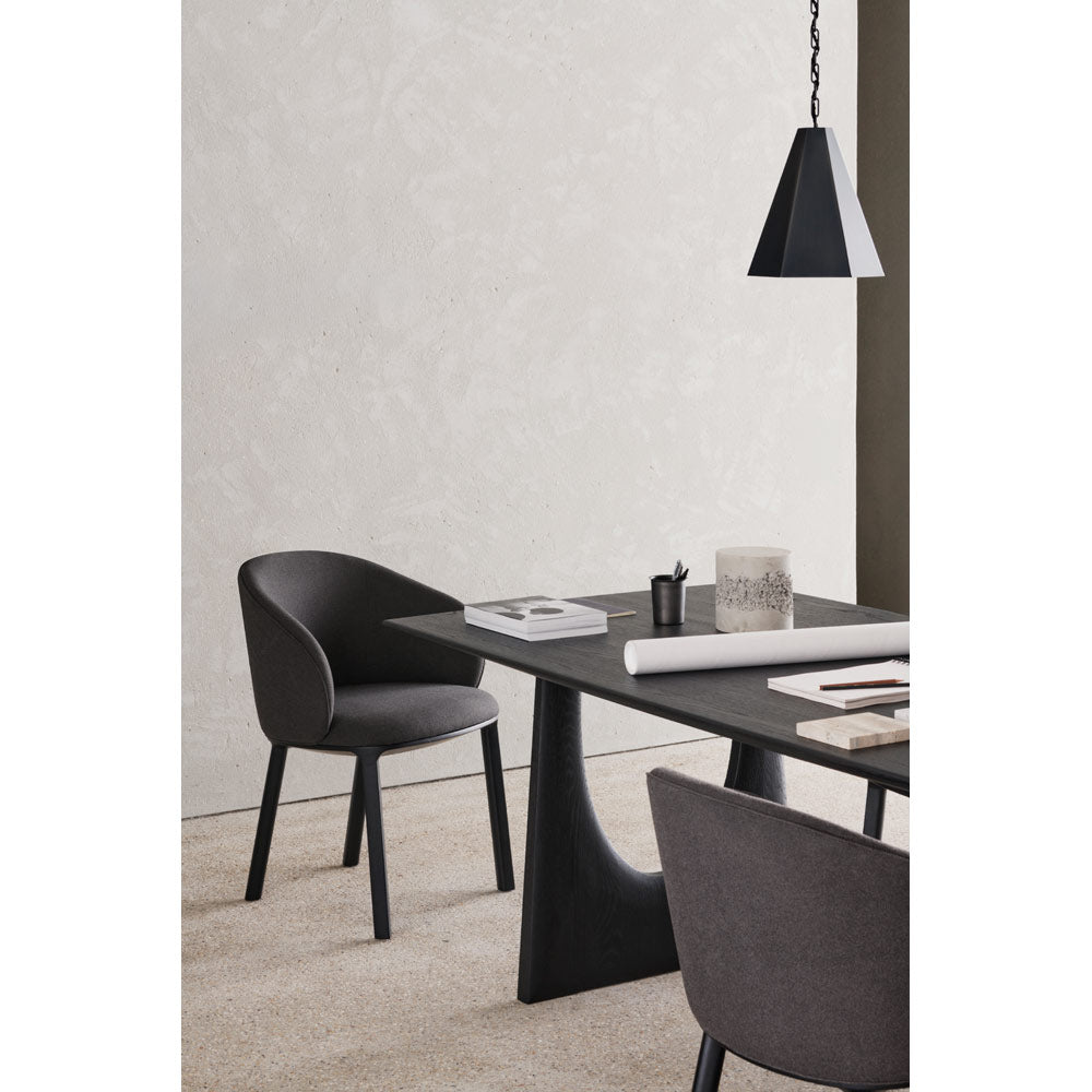 Unda Dining Chair - Charcoal Fabric, Black Oak