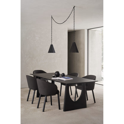 Unda Dining Chair - Charcoal Fabric, Black Oak