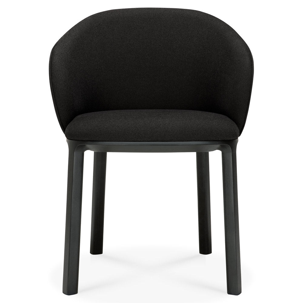 Unda Dining Chair - Charcoal Fabric, Black Oak
