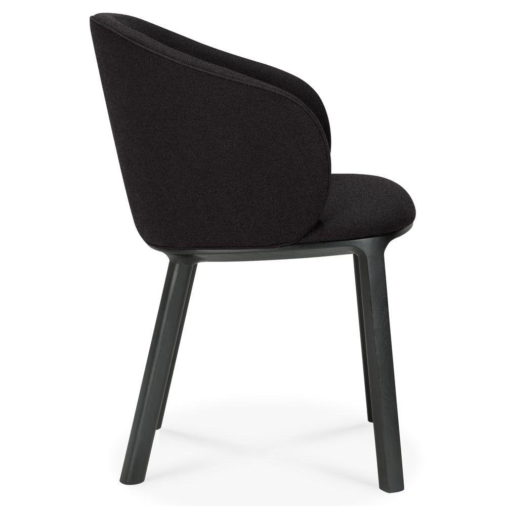 Unda Dining Chair - Charcoal Fabric, Black Oak