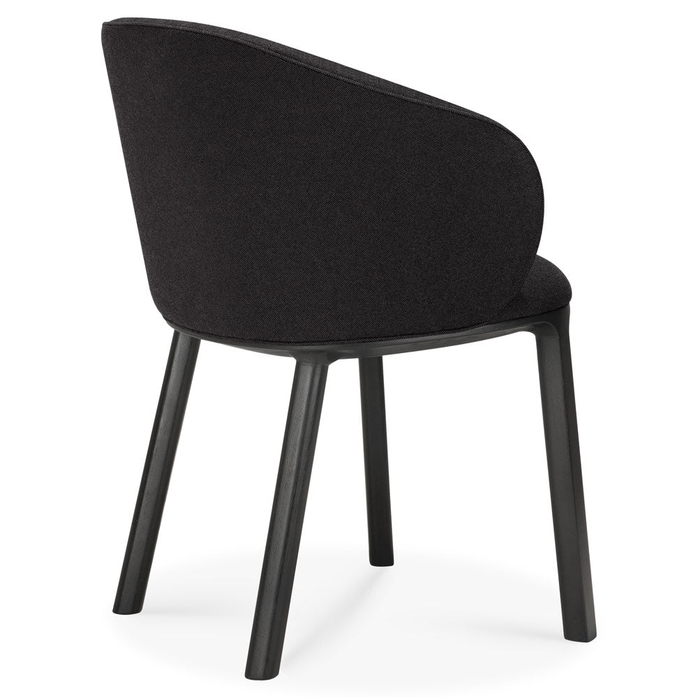Unda Dining Chair - Charcoal Fabric, Black Oak