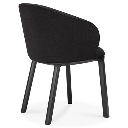 Unda Dining Chair - Charcoal Fabric, Black Oak