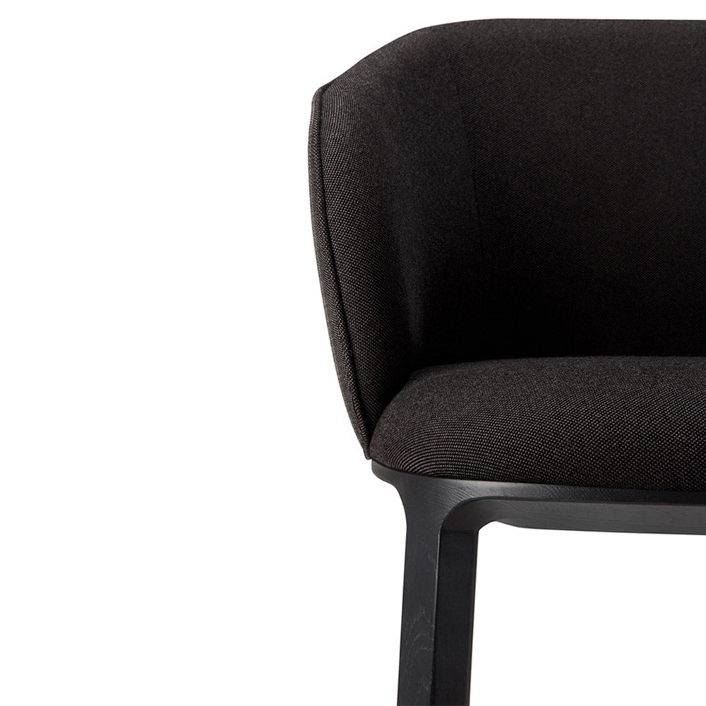 Unda Dining Chair - Charcoal Fabric, Black Oak