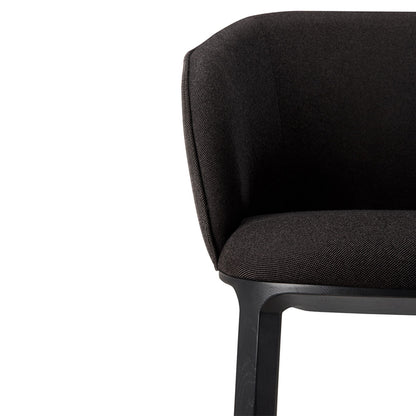 Unda Dining Chair - Charcoal Fabric, Black Oak