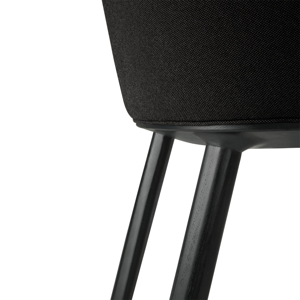 Unda Dining Chair - Charcoal Fabric, Black Oak