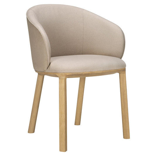 Unda Dining Chair - Salt Fabric, Oak