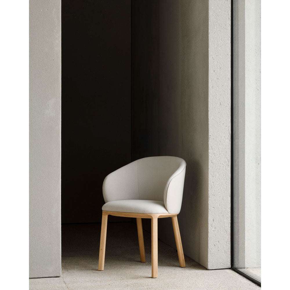 Unda Dining Chair - Salt Fabric, Oak
