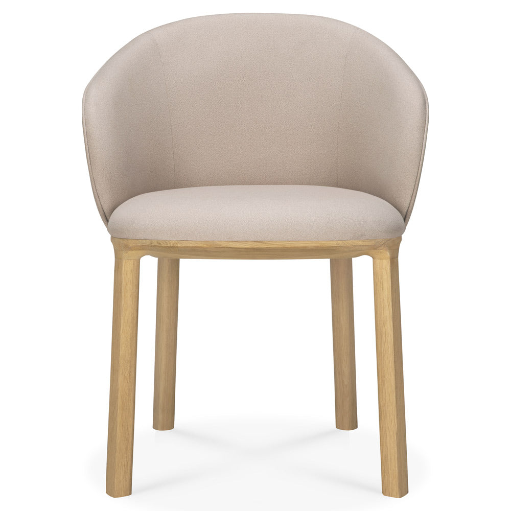 Unda Dining Chair - Salt Fabric, Oak