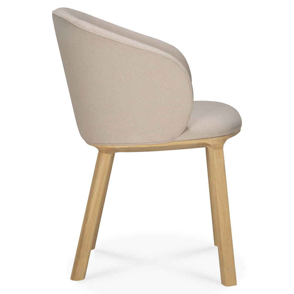 Unda Dining Chair - Salt Fabric, Oak