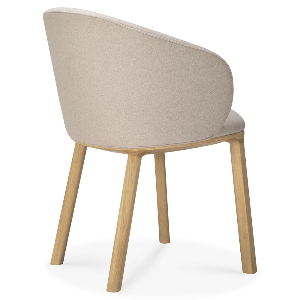 Unda Dining Chair - Salt Fabric, Oak