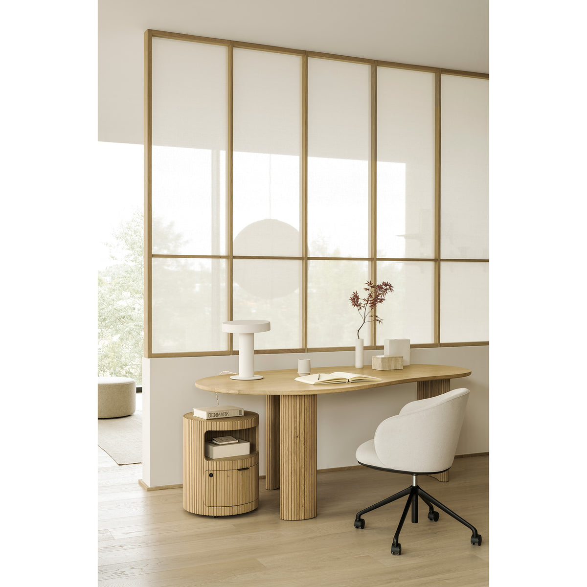 Unda Office Chair With Wheels - Salt