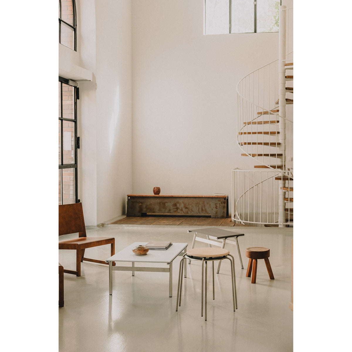 Union Coffee Table - Warm Brown Ash, Aluminum