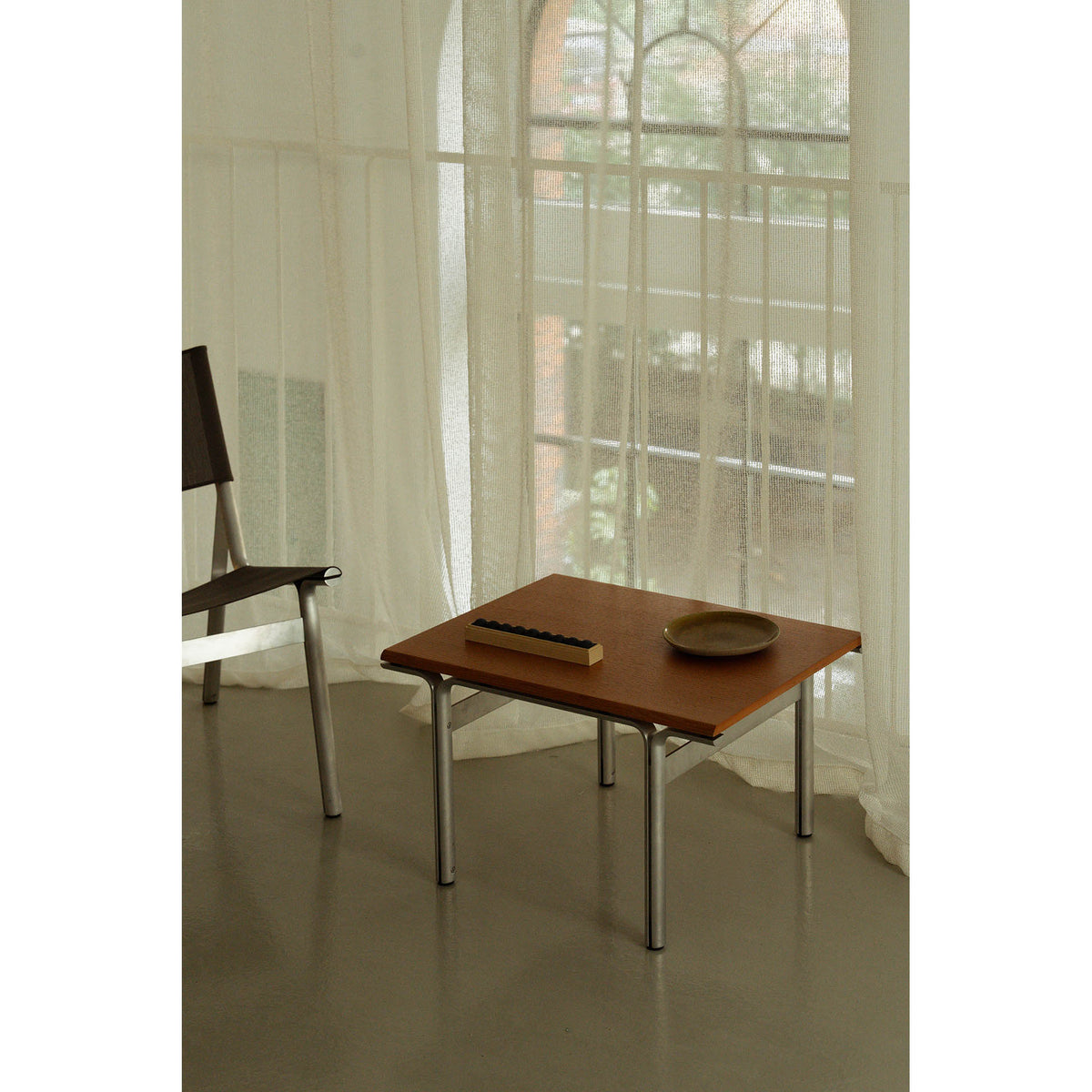 Union Side Table - Warm Brown Ash, Aluminum