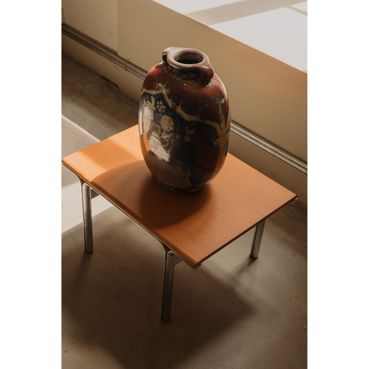 Union Side Table - Warm Brown Ash, Aluminum