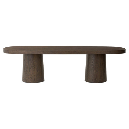 Valen Dining Table - Rustic Brown Oak Veneer