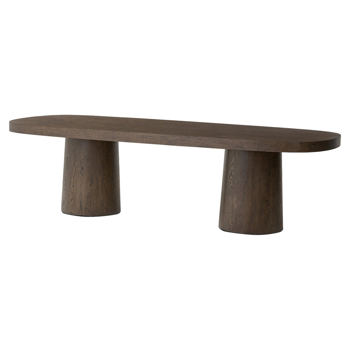 Valen Dining Table - Rustic Brown Oak Veneer