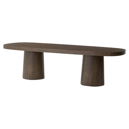 Valen Dining Table - Rustic Brown Oak Veneer