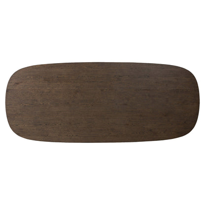 Valen Dining Table - Rustic Brown Oak Veneer