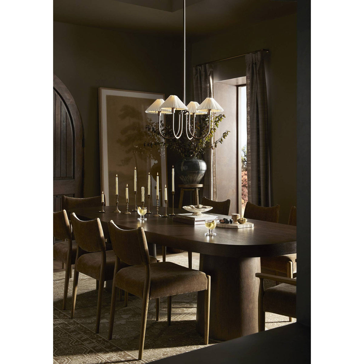 Valen Dining Table - Rustic Brown Oak Veneer