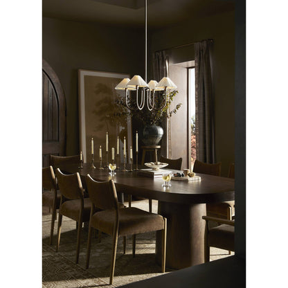 Valen Dining Table - Rustic Brown Oak Veneer