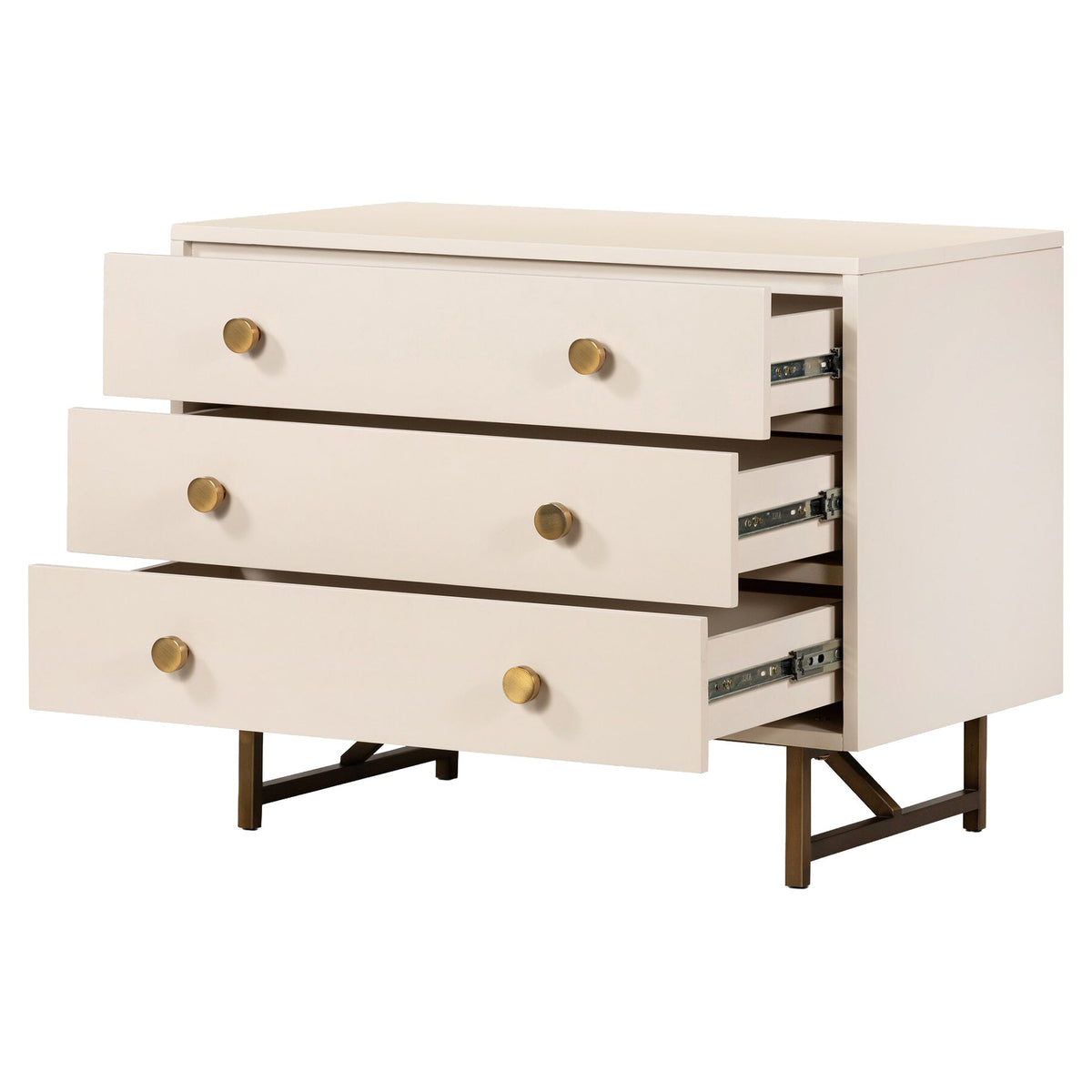 Van Rectangular Nightstand - Matte Alabaster