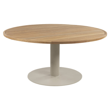 Venice Dining Table - Teak Top, Linen Aluminum Base