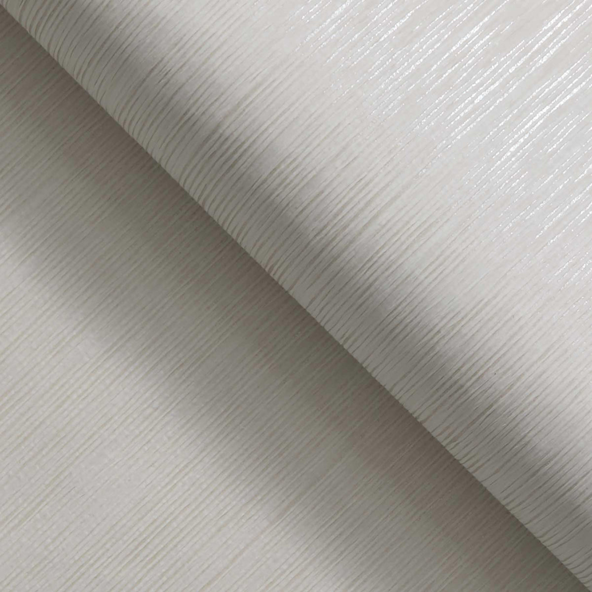 Vertical Striae Striped Paperweave Wallpaper - White on Shimmering Pearl