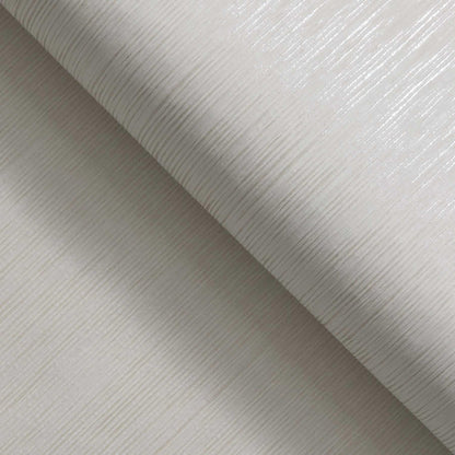 Vertical Striae Striped Paperweave Wallpaper - White on Shimmering Pearl