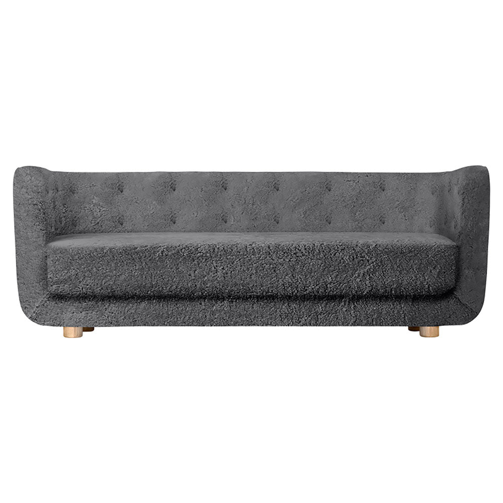 Vilhelm Sofa - Anthracite Sheepskin, Natural Oak