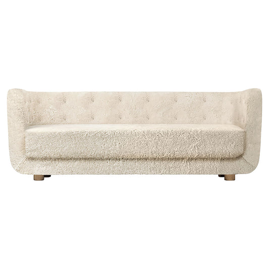 Vilhelm Sofa - Moonlight Sheepskin, Smoked Oak