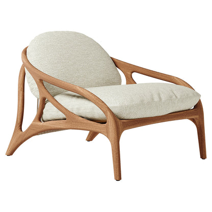 Vime Outdoor Lounge Chair - Beige Boucle, Beige Cord, Teak Frame