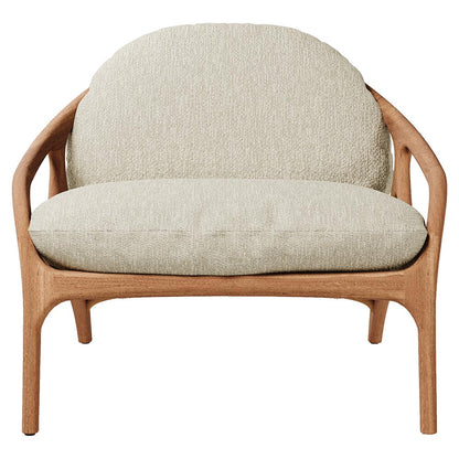 Vime Outdoor Lounge Chair - Beige Boucle, Beige Cord, Teak Frame