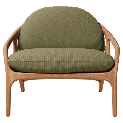 Vime Outdoor Lounge Chair - Green Structured, Beige Cord, Teak Frame