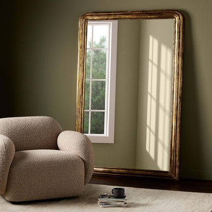 Vintage Louis Floor Mirror - Antiqued Gold Leaf