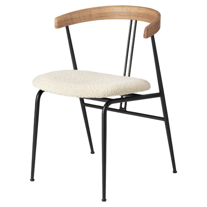 Violin Seat Upholstered Dining Chair - Wood Backrest