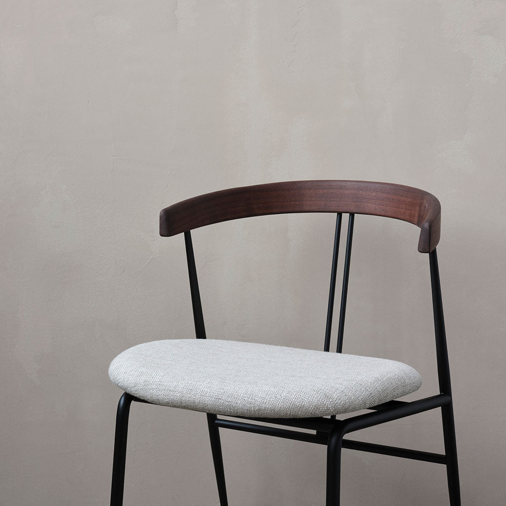 Violin Seat Upholstered Dining Chair - Wood Backrest