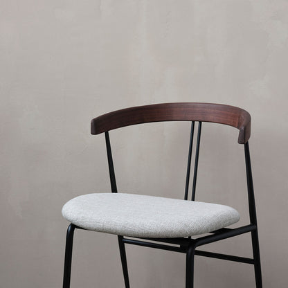 Violin Seat Upholstered Dining Chair - Wood Backrest
